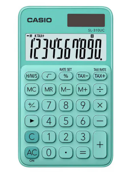 Калькулятор кишеньковий 10 розрядів зелений Casio (SL-310UC-GN-W-EC)